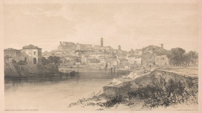 Rom set fra Via della Porta San Paolo, fra »Udsigter i Rom og omegn«, 1841 af Edward Lear