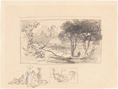 Skitser i Italien [recto], 18391845. af Edward Lear