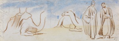 Studier af kameler og egyptiske mænd af Edward Lear