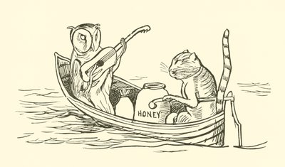 Uglen og fissekatten (gravering) af Edward Lear
