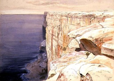 The Rocks nær Garf Hasan, Malta af Edward Lear