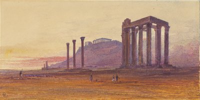 Zeus-templet i Olympia, Grækenland af Edward Lear