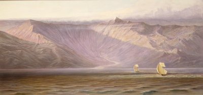 De enorme Akrokeraunian Walls, Albaniens kyst (olie på lærred) af Edward Lear
