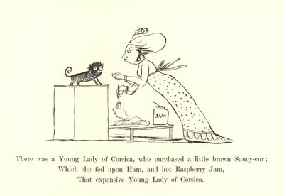 Der var en ung dame fra Korsika, som købte en lille brun Saucy-cur af Edward Lear