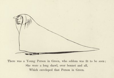 Der var en ung i grøn, som sjældent var i stand til at blive set af Edward Lear