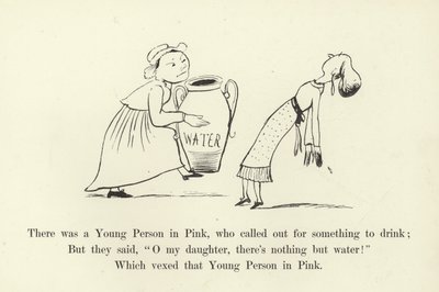 Der var en ung person i lyserød, som råbte efter noget at drikke af Edward Lear