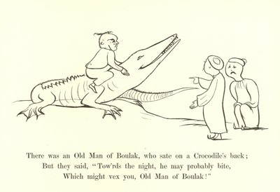 Der var en gammel mand fra Boulak, som sad på en krokodilles ryg af Edward Lear