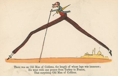 Der var en gammel mand fra Coblenz, hvis ben var enorme, fra 