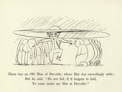 Der var en gammel mand fra Dee-side, hvis hat var overordentlig bred af Edward Lear