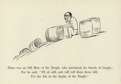 Der var en Old Man of the Dargle, som købte seks tønder Gargle af Edward Lear