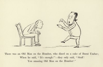 Der var en gammel mand på Humber, som spiste på en kage af brændt umber af Edward Lear