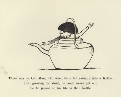 Der var en gammel mand, som da han var lille faldt henkastet ned i en kedel af Edward Lear