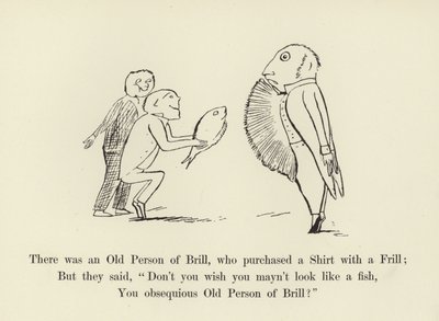 Der var en gammel mand af slethvar, som købte en skjorte med flæse af Edward Lear