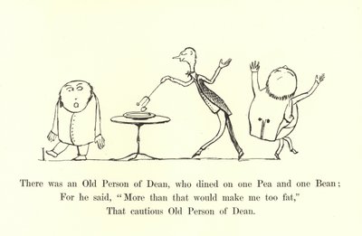 Der var en gammel person af Dean, som spiste på en ært og en bønne af Edward Lear