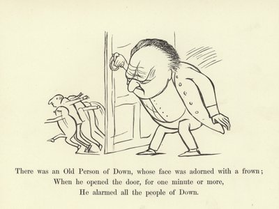 Der var en gammel person af dun, hvis ansigt var prydet med panderynker af Edward Lear