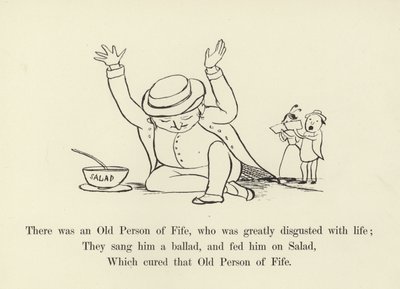 Der var en gammel person af Fife, som var meget væmmet af livet af Edward Lear