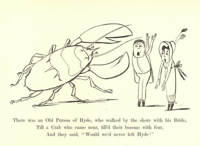 Der var en gammel person fra Hyde, som gik ved kysten med sin brud af Edward Lear