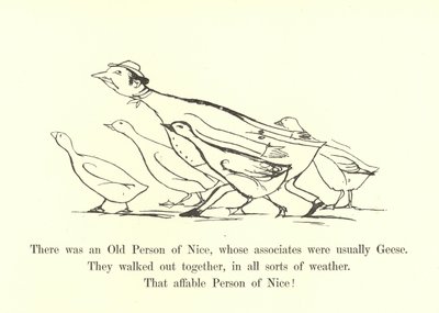 Der var en gammel person fra Nice, hvis venner normalt var gæs. af Edward Lear