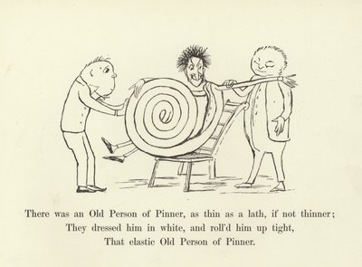 Der var en gammel mand fra Pinner, tynd som en lægte, hvis ikke tyndere af Edward Lear