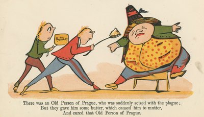 Der var en gammel person fra Prag, som pludselig blev grebet af pesten, fra 