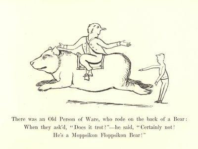 Der var en Old Person of Ware, som red på ryggen af en Bjørn af Edward Lear