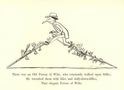 Der var en gammel person af visne, som konstant gik på stylter af Edward Lear
