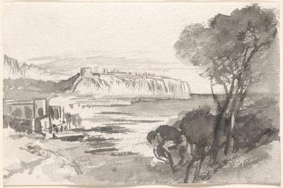 Udsigt over en bugt (Monaco) af Edward Lear