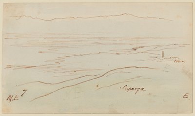 Udsigt over Torino med Superga af Edward Lear