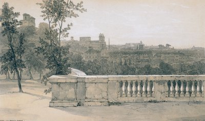Udsigt i Rom og omegn: Rom fra Monte Pincio af Edward Lear