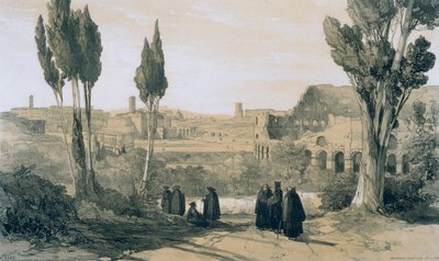 Udsigt i Rom og omegn: Rom fra Convento of Ss. Giovanni og Paolo af Edward Lear