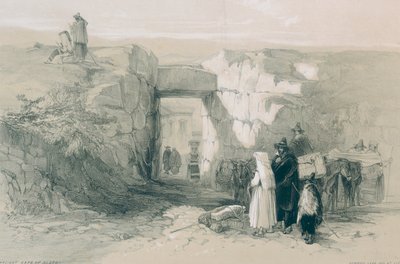 Udsigt i Rom og omegn: Den gamle cyklopiske port Alatri af Edward Lear