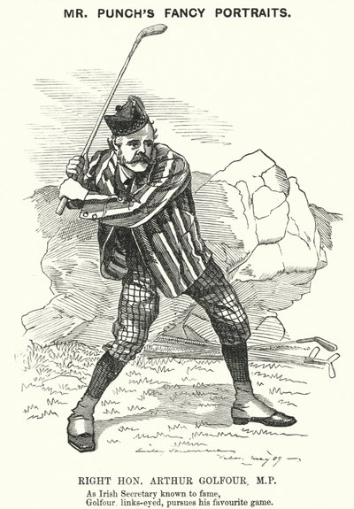 Punch tegneserie: Arthur Balfour, britisk konservativ politiker og premierminister (gravering) af Edward Linley (after) Sambourne