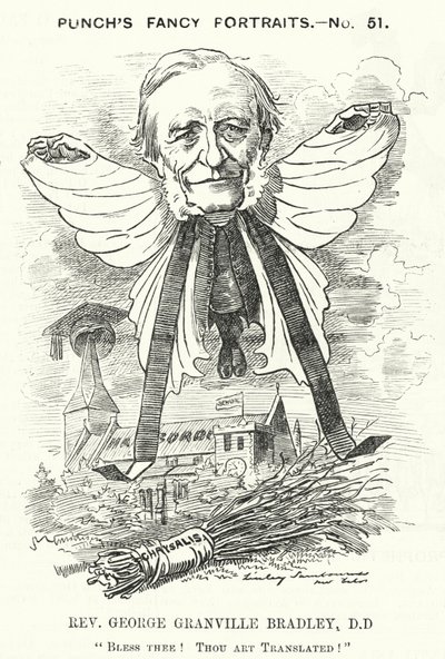 Punch tegnefilm: George Granville Bradley, engelsk guddommelig, lærd og dekan af Westminster (gravering) af Edward Linley (after) Sambourne