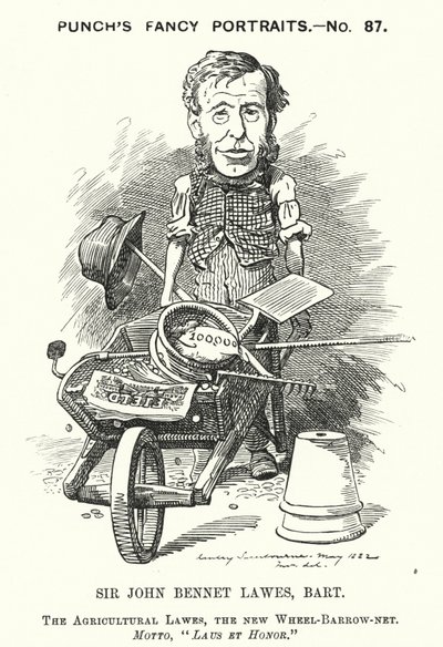 Punch tegneserie: John Bennet Lawes, engelsk iværksætter og landbrugsvidenskabsmand (gravering) af Edward Linley (after) Sambourne