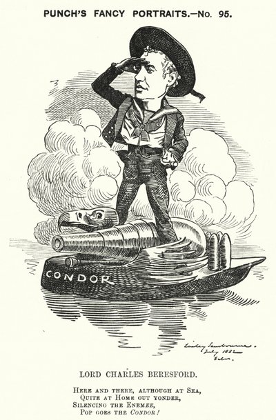 Punch tegneserie: Lord Charles Beresford, anglo-irsk admiral og konservativ politiker (gravering) af Edward Linley (after) Sambourne