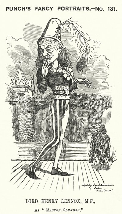 Punch tegneserie: Lord Henry Lennox, engelsk konservativ politiker (gravering) af Edward Linley (after) Sambourne