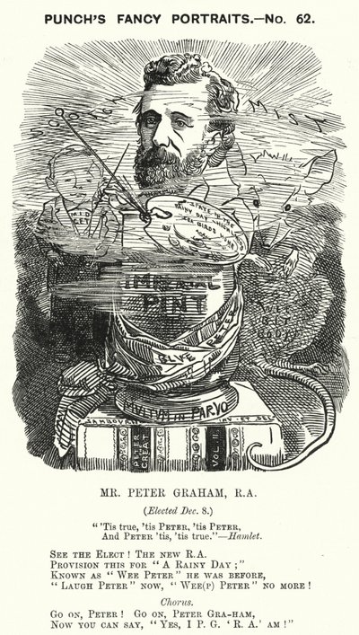 Punch tegneserie: Peter Graham, skotsk kunstner (gravering) af Edward Linley (after) Sambourne