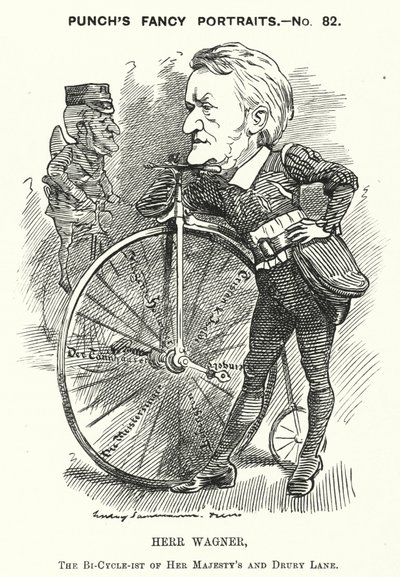 Punch tegneserie: Richard Wagner, tysk komponist (gravering) af Edward Linley (after) Sambourne