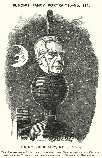Punch tegnefilm: Sir George Biddell Airy, engelsk astronom Royal (gravering) af Edward Linley (after) Sambourne