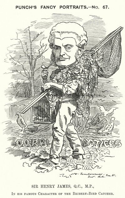 Punch tegneserie: Sir Henry James af Edward Linley (after) Sambourne