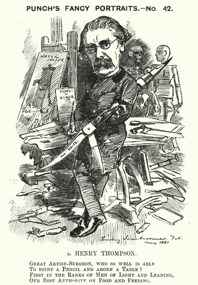 Punch tegneserie: Sir Henry Thompson, engelsk kirurg (gravering) af Edward Linley (after) Sambourne