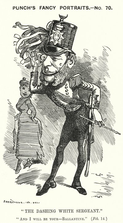 Punch tegneserie: William Ballantine, engelsk Serjeant-at-Law (gravering) af Edward Linley (after) Sambourne