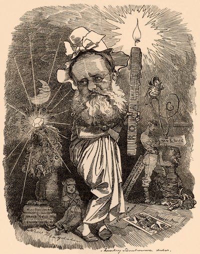 Tegneserie af Wilkie Collins (1824-1889) forfatter af Edward Linley Sambourne