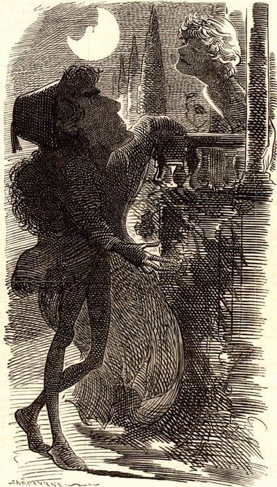 Henry Irving i balkonscenen i "Romeo og Julie" af Edward Linley Sambourne