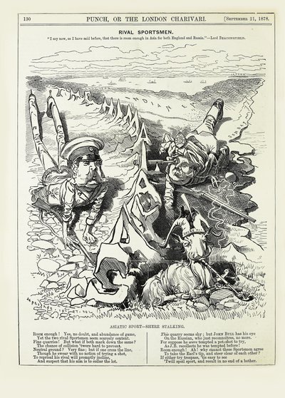 Rivaliserende sportsfolk. Jeg siger nu, som jeg før har sagt, at der er plads nok..., 1878. af Edward Linley Sambourne