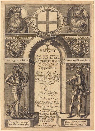 Frontispice til Peter Heylyns "The History of St. George of Cappadocia" af Edward Marshall