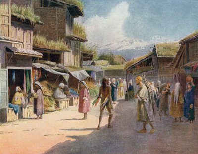 En Srinagar Bazaar af Edward Mary Joseph Molyneux