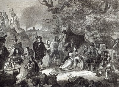 Highgate Fields under den store brand i London i 1666 af Edward Matthew Ward