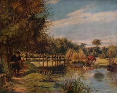 Izaak Walton lystfiskeri: En sommerdag på bredden af Colne, 1938 af Edward Matthew Ward