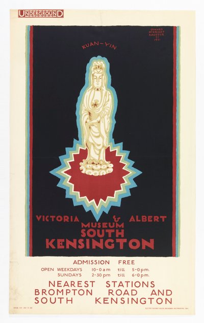 Plakat, Victoria and Albert Museum, til London Underground, 1921 af Edward McKnight Kauffer